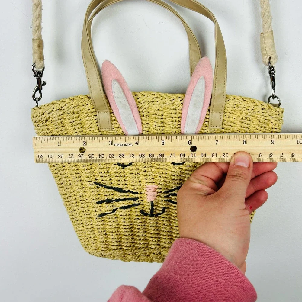 Hanna Andersson Woven Straw Bunny Rabbit Purse